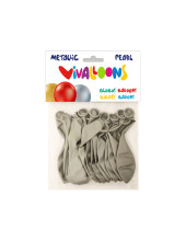 GLOBO 100% LATEX BIODEGRADABLE MET.PLATA 15 UD.