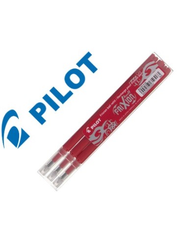 RECAMBIO BOLIGRAFO PILOT FRIXION BALL ROJO CAJA DE 3 UNIDADES