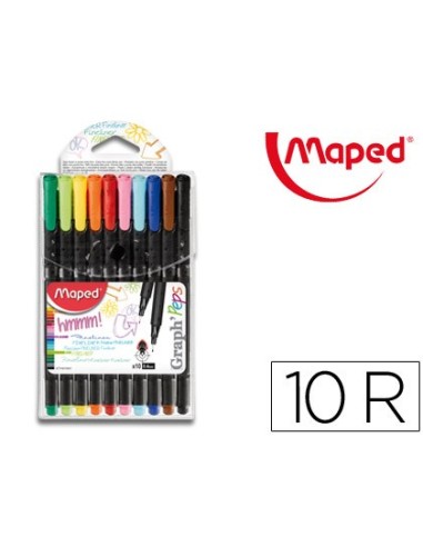 ROTULADOR MAPED PUNTA DE METAL GRAPH PEPS FINE LINER ESTUCHE DE 10 C