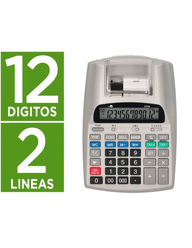 CALCULADORA  PANTALLA PAPEL 57MM 12D.IMPRES BICOLOR BL.225X158X56MM