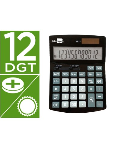 CALCULADORA  XF27 12D.TASAS SOLAR PILAS NG.155X115X25MM