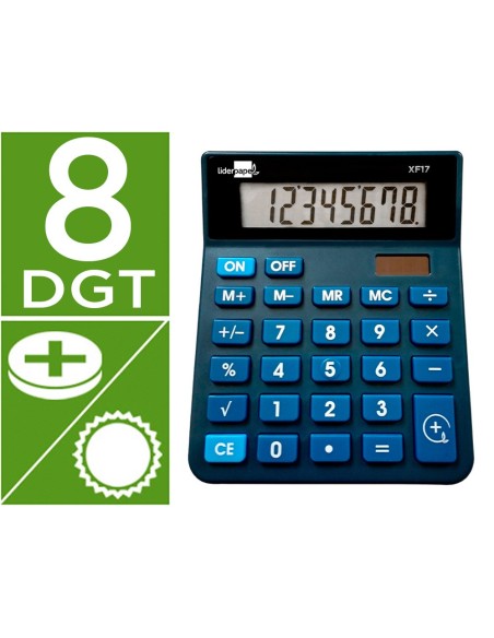 CALCULADORA XF17 8D.SOLAR PILAS AZ. 127X105X24MM CALCULADORA XF17 8D.SOLAR PILAS AZ. 127X105X24MM