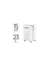 DESTRUCTORA FELLOWES LX201 15 H P5 CLIPS GRAPAS TARJETAS 23L BLANCA 2