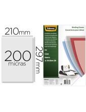 TAPA DE ENCUADERNACION FELLOWES DIN A4 PVC TRANSPARENTE CRISTAL 200