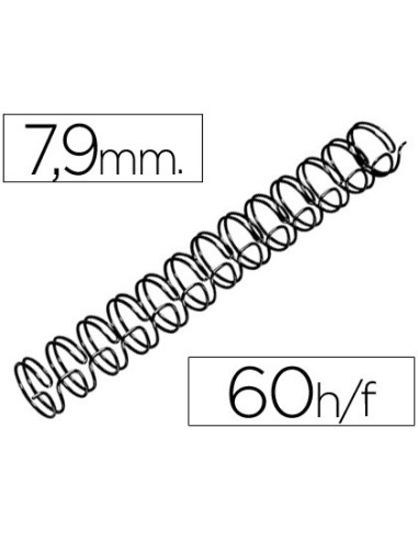 ESPIRAL WIRE 3:1 7,9 MM N.5 NEGRO CAP.60 H.CAJA 100 UDS.