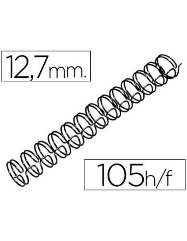 ESPIRAL WIRE 3:1 12,7 MM N.8 NEGRO CAP.105 H.CAJA 100 UDS.