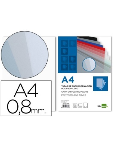 TAPA ENCUADERNACION PP DIN A4 TPTE.-ESPESOR 0,8 MM PACK 50U**22534