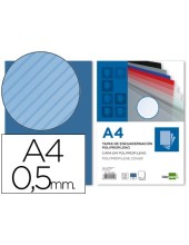 TAPA ENCUADERNA PP RAYADO DIN A4 AZUL ESPESOR 0,5 MM PACK 100 **22542