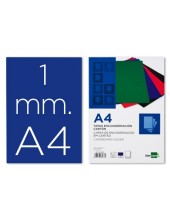 TAPA ENCUADERNACION CARTON GOFRADO DIN A4 1MM  AZUL PACK 50**28075