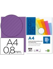 TAPA ENCUADERNACION PP ONDULADO DIN A4 VIOLETA 0,8 MM 50 UD**57183