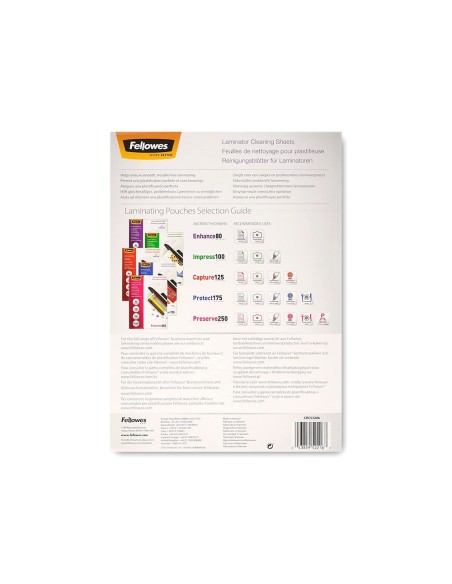 HOJAS DE LIMPIEZA PARA PLASTIFICADORA FELLOWES 5320604 10 H.