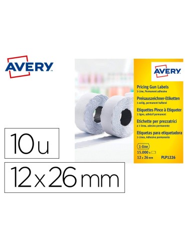 ETIQUETA AVERY 1 LINEA ADHESIVO PERMANENTE 26X12MM 1500UD BL.