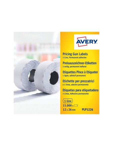 ETIQUETA AVERY 1 LINEA ADHESIVO PERMANENTE 26X12MM 1500UD BL. ETIQUETA AVERY 1 LINEA ADHESIVO PERMANENTE 26X12MM 1500UD BL.