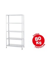 ESTANTERIA METALICA AR STORAGE 180X90X40 CM 5 ESTANTES 80 KG BL.