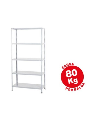 ESTANTERIA METALICA AR STORAGE 180X90X40 CM 5 ESTANTES 80 KG BL.