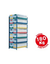 ESTANTERIA FAST METALICA AZUL 5 ESTANTES GRIS 180KG POR ESTANTE 900KG