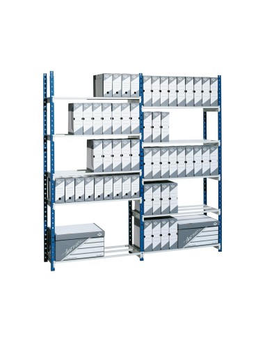 ESTANTERIA FAST METALICA AZUL 5 ESTANTES GRIS 180KG POR ESTANTE 900KG