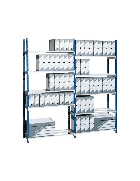 ESTANTERIA FAST METALICA AZUL 5 ESTANTES GRIS 180KG POR ESTANTE 900KG