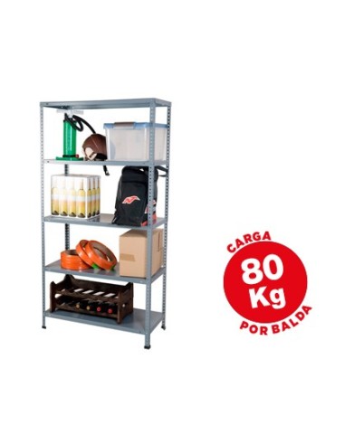 ESTANTERIA MET.AR STORAGE180X90X40 CM 5 EST.80 KG POR EST. GRIS