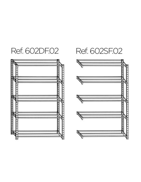 ESTANTERIA FAST-PAPERFLOW MET. 6X80 KG POR ESTANTE 200X100X35 CM ADIC