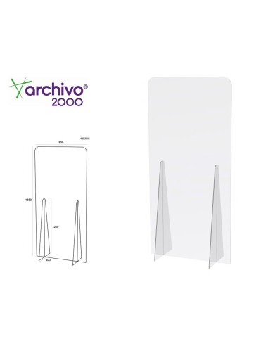 PANTALLA PROTECCION ARCHIVO 2000 PIE METACRILATO TPTE.900X1850MM