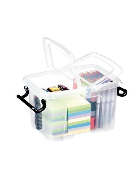 CONTENEDOR PLASTICO CEP 6L.305X224X182 MM TPTE.C/TAPA CIERRE HERM.