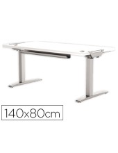 MESA OFICINA LEVADOBASE ACERO REGULABLE ELECTR.ALT.BL.140 X 80CM