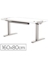 MESA OFICINA LEVADOBASE ACERO REGULABLE ELECTR.ALT.BL.160 X 80CM