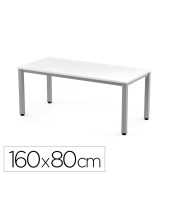 MESA OFICINA ROCADA EXECUTIVE 2002AD04 ALUMINIO/BL.160X80 CM