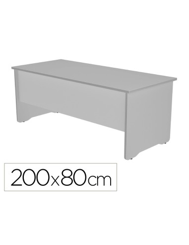 MESA OFICINA ROCADA WORK 2004AB02 ALUMINIO/GRIS 200X80 CM