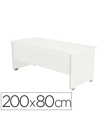 MESA OFICINA ROCADA WORK 200X80 CM ACABADO AW04 BLANCO/BLANCO