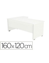 MESA ROCADA SERIE WORK 160X120 CM DERECHA ACABADO AW04 BLANCO/BLANCO