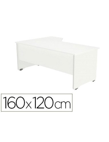 MESA ROCADA SERIE WORK 160X120 CM DERECHA ACABADO AW04 BLANCO/BLANCO