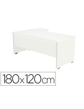 MESA ROCADA SERIE WORK 180X120 CM DERECHA ACABADO AW04 BLANCO/BLANCO