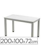 MESA DE OFICINA ROCADA EXECUTIVE 2005AD02 ALUMINIO /GRIS 200X100 CM