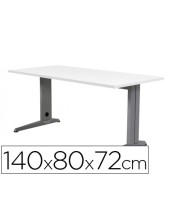 MESA DE OFICINA ROCADA METAL 2001AC04 ALUMINIO /BLANCO 140X80 CM