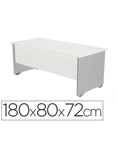 MESA OFICINA ROCADA WORK 180x80 CM ACABADO AB04 ALUM/BL 2003AB04