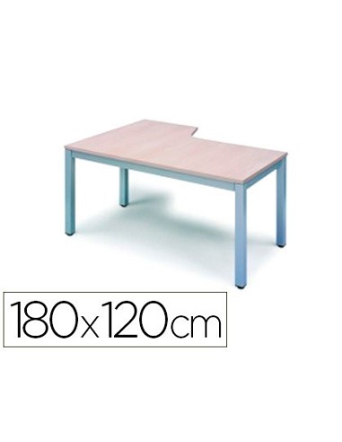 MESA ROCADA EXECUTIVE 180X120 CM DER.AD04 ALUM/BL 2052AD04