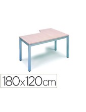 MESA ROCADA EXECUTIVE 180X120 CM IZQUIERDA AD01 ALUM/HAYA 2054AD01