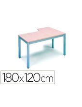 MESA ROCADA EXECUTIVE 180X120 CM IZQUIERDA AD04 ALUM/BL 2054AD04