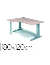 MESA ROCADA METAL 180X120 CM IZQUIERDA ACABADO AC01 HAYA 2054AC01