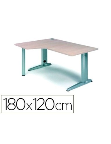 MESA ROCADA METAL 180X120 CM IZQUIERDA ACABADO AC04 BLANCO 2054AC04