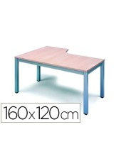 MESA OFICINA EXECUTIVE FORMA L DER.160X120 CM AD01 ALUM/HAYA 2051AD01