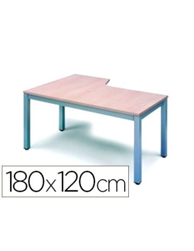 MESA OFICINA EXECUTIVE FORMA L DER.180X120 CM AD01 ALUM/HAYA 2052AD01