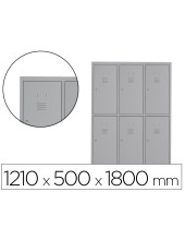 TAQUILLA MET.ROCADA 400 3 MODULOS X 2 PUERTAS GRIS 1210X500X1800MM