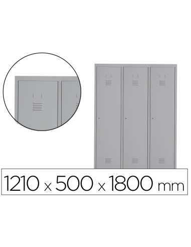 TAQUILLA MET.ROCADA 400 3 MODULOS X 1 PUERTA GRIS 1210X500X1800MM