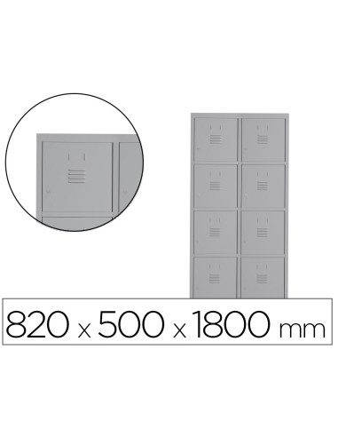 TAQUILLA MET.ROCADA 400 2 MODULOS X 4 PUERTAS GRIS 820X500X1800MM