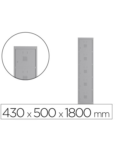 TAQUILLA MET.ROCADA 400 1 MODULO X 5 PUERTAS GRIS 430X500X1800MM