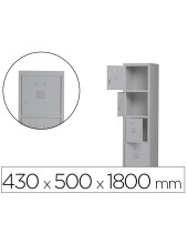 TAQUILLA MET.ROCADA 400 1 MODULO X 4 PUERTAS GRIS 430X500X1800MM