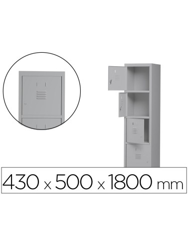 TAQUILLA MET.ROCADA 400 1 MODULO X 4 PUERTAS GRIS 430X500X1800MM